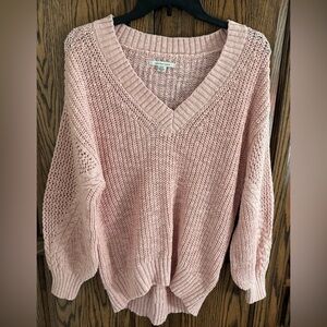 NWOT Pink American Eagle V-Neck Sweater, Size S